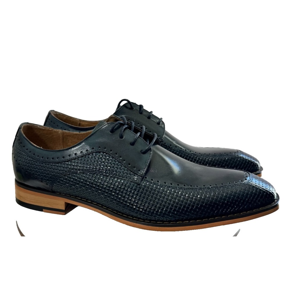 Stacy Adams Platon 25375 Moc Toe Oxford Mens Business Dress Shoe Cobalt Size 11M